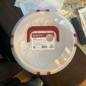 Red and White Food Carrier